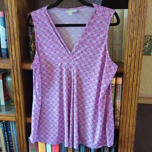 Dana Buchman Purple Pleated Tank Top